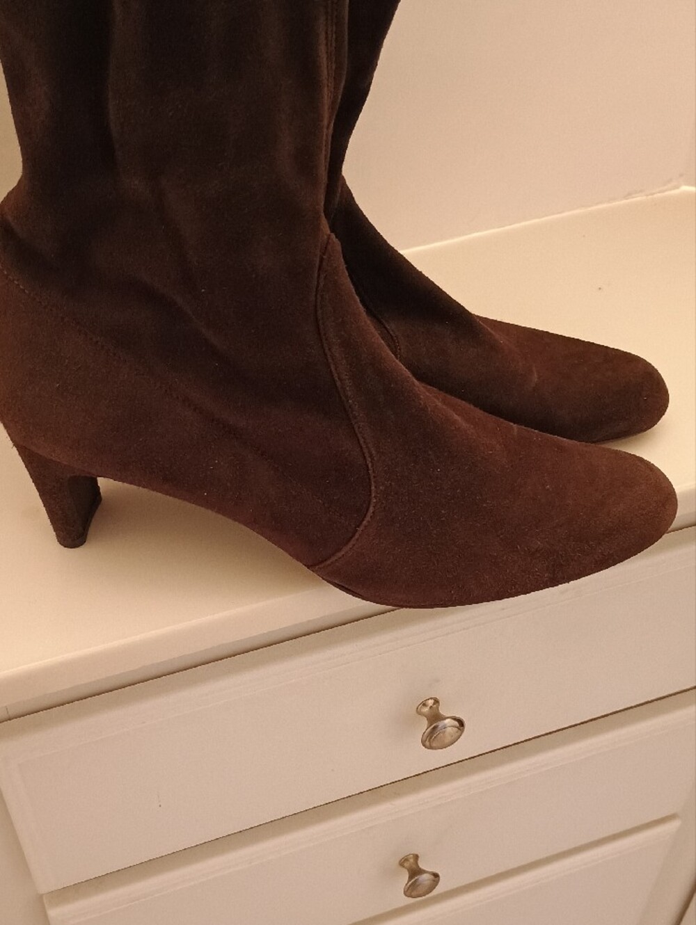 Stuart Weitzman Rich Chocolate Brown Suede Tall Boots GORGEOUS - Picture 13 of 16